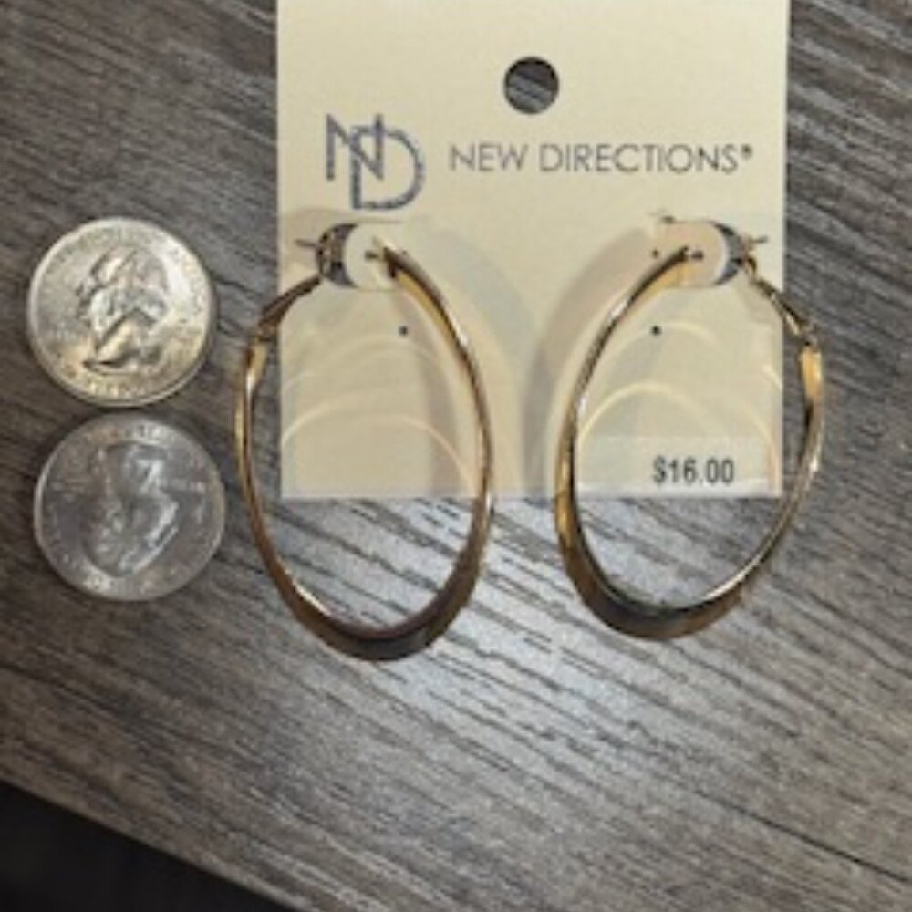 New Directions Gold-Toned Oval Hoop Earrings - Picture 4 of 4